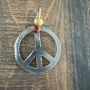 Industrial Peace & Beaded Keychain - NWOT